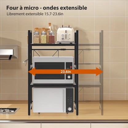 Étagère Pour Micro Ondes Noir