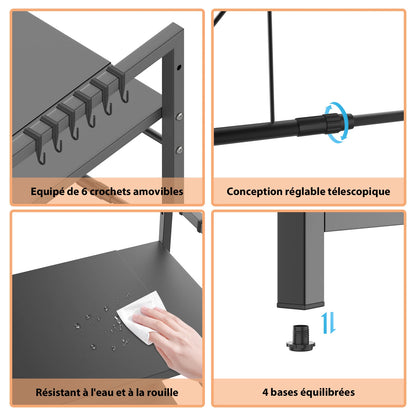Étagère Pour Micro Ondes Noir