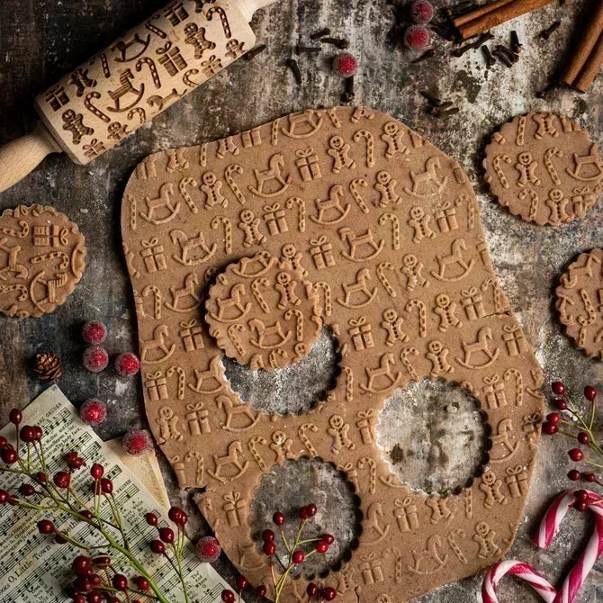 Rouleau à Pâtisserie En Bois Avec Motif
